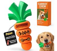 Zenir Juguete Perro Indestructible Zanahoria con Aroma a Bacon | Juguetes para Perros Masticadores Agresivos Antiestres y Ansiedad | Mordedor Perro Resistente. Juguetes Perros Grandes y Medianos