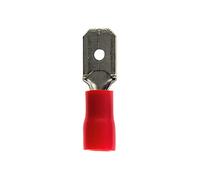 Zenitech -10 terminales rojo lengüetas macho 6,3 mm - Zenitech