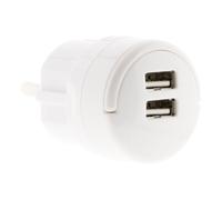 Adaptador 2X USB 2.1A con Anillo de extracción, Color Blanco