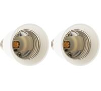 Zenitech - Adaptador Casquillo Macho E14 a Hembra E27 - Convertidor Práctico para Bombillas - Compatible con Lámparas de Interior - Material Resistente - Blanco - 5 cm (Paquete de 2)