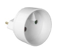 Zenitech - Adaptador de Corriente Tipo C Macho 6A a Hembra 16A con Toma de Tierra - Transformador Eléctrico para Hogar y Camping - Potencia 1320W - Blanco