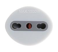 Zenitech - Adaptador de enchufe de viaje de Francia a Italia - Enchufe macho de Francia a toma hembra de Italia con toma de tierra - blanco