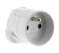 Zenitech - Adaptador Enchufe Viaje UK a Francia - Enchufe Macho UK a Enchufe Hembra FR - Certificado CE - Ideal para Viajeros y Uso Diario - Práctico y Confiable - : Blanco