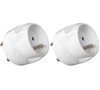 Zenitech - Adaptador/Transformador eléctrico con Toma de Tierra - Toma Macho 20A a Toma Hembra 16A - Blanco (Paquete de 2)