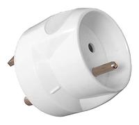 Zenitech - Adaptador/transformador eléctrico con toma de tierra - Toma macho 20A a toma hembra 16A - blanco