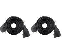 Zenitech - Alargador 16A 2P+T HO5VV-F 3G1.5mm² Negro 5m (Paquete de 2)