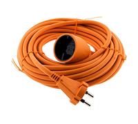 Zenitech - Alargador de Corriente 16A HO5VV-F 2x1,5mm² 3680W / 230V - Ideal para Cortacéspedes y Barbacoas - Resistente a Condiciones Exteriores - Conforme a Normas NF y CE - Naranja - Longitud 10m