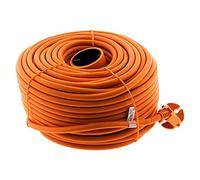 Zenitech - Alargador de Corriente 16A HO5VV-F 2x1,5mm² 3680W / 230V - Ideal para Cortacéspedes y Barbacoas - Resistente a Condiciones Exteriores - Conforme a Normas NF y CE - Naranja - Longitud 50m