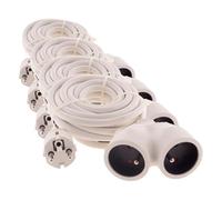 Zenitech - Alargador Doble Cabezal 3G1,5 mm Blanco 3m - 1 Toma Macho + 2 Tomas Hembra (Paquete de 4)
