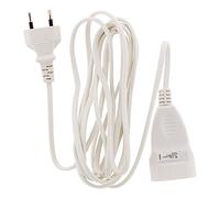 Zenitech - Alargador Eléctrico 6A - Cable HO3VVH2F 2x0,75mm² - con Enchufe sin Tierra - Seguridad Infantil - Ideal para Aparatos Domésticos - Conforme a Las Normas NF y CE - Blanco - Longitud 3m