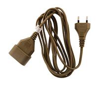 Zenitech - Alargador Eléctrico 6A HO3VVH2-F 2x0.75mm² - Extensión con Toma de Tierra y Seguridad para Niños - Conforme a Normas NF - Dorado - 2m