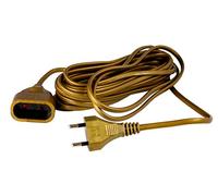 Zenitech - Alargador Eléctrico 6A HO3VVH2F 2x0.75 mm² - Dorado - Enchufe sin Tierra con Seguridad Infantil - Cable 5 m - Normas NF - Ideal para Uso en Interiores