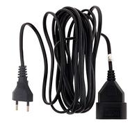 Zenitech - Alargador Eléctrico HO3VVH2F 2X 0,75 mm² - Negro - 6A - Longitud 5 m - Enchufe Sin Tierra con Seguridad Infantil - Certificado Normas NF - Ideal para Uso Interior - Cable de Calidad