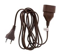 Zenitech - Alargador Eléctrico HO3VVH2F 2x0,75 mm² - 6A - Marrón - 2 m - Enchufe sin Tierra con Seguridad Infantil - Cable de Calidad - Conforme Normas NF - Uso Interior - Seguridad y Fiabilidad