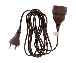 Zenitech - Alargador Eléctrico HO3VVH2F 2x0.75 mm² - Enchufe 6A Sin Tierra - Marrón - Seguridad Infantil, Normas NF - Uso Interior, Aparatos Domésticos - 5m, 1380W