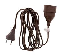 Zenitech - Alargador Eléctrico HO3VVH2F 2x0.75 mm² - Toma de 6A Sin Tierra - Seguridad Infantil - Normas CE y NF - Marrón - 5m