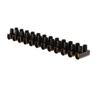 Zenitech - Barras de 12 soportes 25 mm², color negro