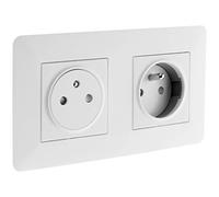 Zenitech - Base de empotrar doble 2P+T 16A entregada con caja de empotrar blanca - Artezo