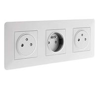 Zenitech - Base de empotrar triple 2P+T 16A entregada con caja de empotrar blanca - Artezo