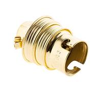 Zenitech - Base de tierra B22 de acero latonado con doble anilla