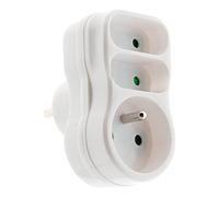 Zenitech Base múltiple 1×16A + 2×6A frontal Blanco