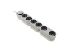Zenitech Base múltiple 6 tomas Schuko 16A con interruptor Gris
