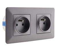 Zenitech - Bases de enchufe dobles 2P+T 16A entregadas con caja de empotrar Titanio - Artezo