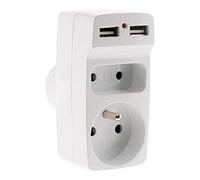 Zenitech - Biplite 6A+16A con 2 cargadores USB - Blanco