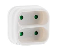 Zenitech - Biplites para Fachada 2x6A - Blanco - Enchufe Múltiple Empotrable Discreto - para Dispositivos de Baja Potencia - Diseño Elegante y Seguro - Protección contra Sobrecargas y Cortocircuitos