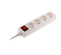 Zenitech - Bloque 4 Tomas 16A 2P+T con Interruptor - Regleta Compacta para Dispositivos Eléctricos y Luminarias - Cable HO5VV-F 3G1mm² 1m - Blanco