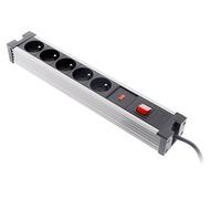 Zenitech - Bloque protector contra sobretensiones 5x 16A con interruptor - Negro