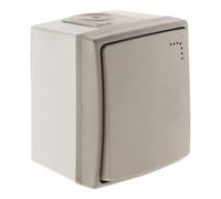 Zenitech - Botón Pulsador Impermeable con Luz Indicadora IP55 - Instalación Fácil con Terminales Automáticos - Ideal para Uso Exterior - Gris