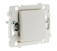 Zenitech - Botón Pulsador Para Bornes Automáticos - Aparatos Decorativos Empotrados con Fijaciones a Garras y a Tornillos - Facilidad de Clipado - Norma NF - Blanco