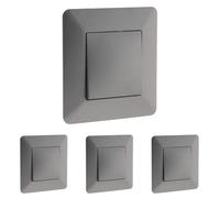 Zenitech - Botón Pulsador - Titanium - Diseño Moderno, Acabado Mate, Bornes Automáticos, Placa Clipable Ajustes Precisos - Compatibilidad Caja de Empotrar - Interior Contemporáneo (Paquete de 4)