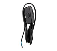 Zenitech - Cable con Interruptor para Lámpara - 1,5 m - Negro - Cable HO3VVH2-F 2x0,75 mm² - Normativa CE - Cable Flexible y Resistente - Ideal para Uso Interior - Seguridad y Fiabilidad Eléctrica