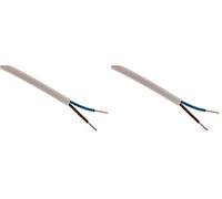 Zenitech - Cable de Alimentación Eléctrica H05VV-F 2x 1,5mm² - Estructura Plana - Uso Interior - Aislamiento PVC - Para Electrodomésticos y Conexiones Domésticas - 5m - Blanco (Paquete de 2)