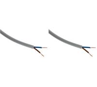 Zenitech - Cable de Alimentación Eléctrica H05VV-F 2x 1,5mm² - Estructura Plana - Uso Interior - Aislamiento PVC - Para Electrodomésticos y Conexiones Domésticas - 10m - Gris (Paquete de 2)