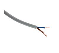 Zenitech - Cable de Alimentación Eléctrica H05VV-F 2x1,5mm² - Estructura Plana - Uso Interior - Aislamiento PVC - Para Electrodomésticos y Conexiones Domésticas - 25m - Gris