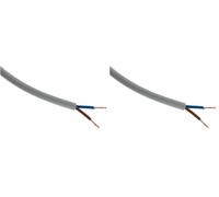 Zenitech - Cable de Alimentación Eléctrica H05VV-F 2x1mm² - Gris - 10m - Diseño Flexible para Instalación Fácil - Ideal para Electrodomésticos - Resistente a la Abrasión y Humedad (Paquete de 2)