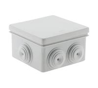 Zenitech - Caja de Derivación Cuadrada Estanca IP55-80x80x46 mm - Blanco - Entrada de Cables sin Corte - Tapa Imperdible con Cable - Ideal para Exterior - Seguridad y Facilidad de Instalación