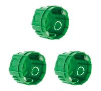 Zenitech - Caja de Empotrar Ø 67 mm P 40 mm - Compatible con Equipos a Tornillo y Uñas - Alta Resistencia al Fuego 850° - Para Muros de Bloque o Ladrillo - Incluye Tornillos - Verde (Paquete de 3)