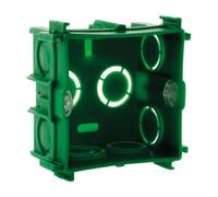 Zenitech - Caja de Empotrar Cuadrada 75 x 75 x 40 mm - Para Dispositivos con Tornillos y Garras - Para Sellar en Muros de Bloques o Ladrillos - Resistencia al Fuego 850° - Incluye Tornillos - Verde