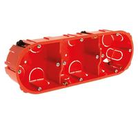 Zenitech - Caja de Empotrar Placo Triple EntraXe 71mm - para Paredes de Placa de Yeso - Fijación Sólida por Atornillado - Resiste Hasta 850°C - Compatible con Equipos - Rojo