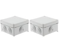 Zenitech - Caja Estanca Cuadrada 100x100x50mm - Plástico - IP55, Tapa Inseparable, Entrada Fácil de Cables - Ideal Obras Exteriores, Fijación 1/4 de Vuelta - 80mm Lado - Gris (Paquete de 2)