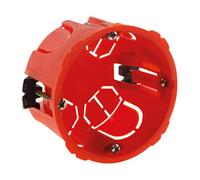 Zenitech - Caja Placo Ø67mm P40mm - Para Instalación Eléctrica con Tornillos y Garras - Empotrable en Muros de Placa de Yeso - Alta Resistencia al Fuego 850° - Roja