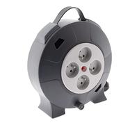 Zenitech - Carrete HO5VV-F 4 tomas 3G1.5 10m + disyuntor - con mango