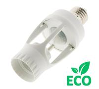 Zenitech - Casquillo de Bombilla con Detector Integrado - Blanco - Detección 360°, Alcance 7m - Iluminación Ajustable 10s-5min, Detección Crepuscular - Interior, Espacio Protegido