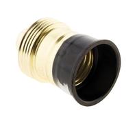 Zenitech - Casquillo E27 Acero Latonado con Collarín de Bakelita - Compatible con Bombillas E27 - Tensión Máx 250V - Intensidad Máx 4A - Dorado