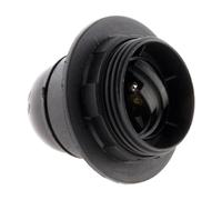 Zenitech - Casquillo E27 con Anillo - Diseñado en Termoplástico Resistente - Compatible con Todos los Tipos de Luminarias - Tensión 250V - Capacidad 4A - Negro - 10cm