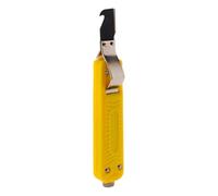 Zenitech - Cuchillo para Pelar y Cortar Cables - Tipo Jokary - Hoja Precisa y Guía Móvil - para Cables Redondos y Planos de 8 a 28 mm - Tornillo de Ajuste de Profundidad - Amarillo - 165 mm